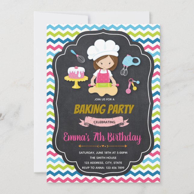 Baking Birthday Party Invitation (Front)