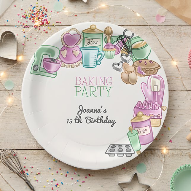 Baking birthday party paper plate (Creator Uploaded)