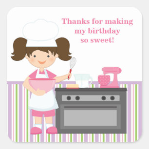 Baking Birthday Party Sticker