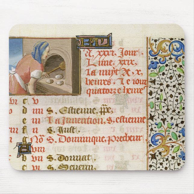Baking Bread, from a Book of Hours Mouse Pad (Front)