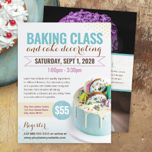 Baking Cake Decorating Class Event Flyer