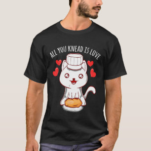 Baking Cat Kneading Dough Kitchen T-Shirt