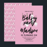 Baking Chef Baker Birthday Party  Pink Invitation<br><div class="desc">Baking Themed Party Invitations</div>