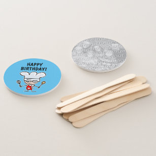 Baking chef kid's Birthday party favour custom  Hand Fan