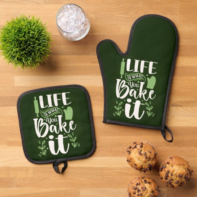 Baking Chef Oven Mitt & Pot Holder Set (Top Down)