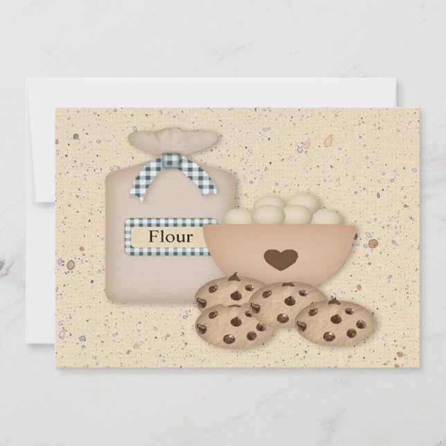 Baking Chocolate Chip  Cookie Swap Invitation (Front)