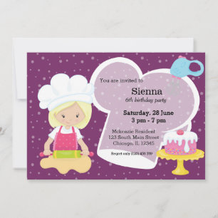 Baking * choose background colour invitation
