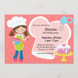 Baking * choose background colour invitation