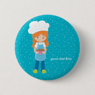 Baking * choose your background colour 6 cm round badge