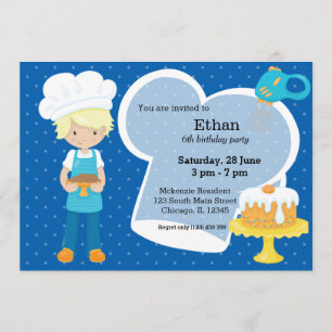 Baking * choose your background colour invitation