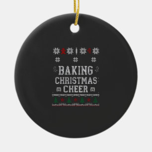 Baking Christmas Cheer Gingerbread Oven Knit Patte Ceramic Ornament