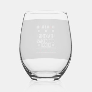 Baking Christmas Cheer Gingerbread Oven Knit Patte Stemless Wine Glass