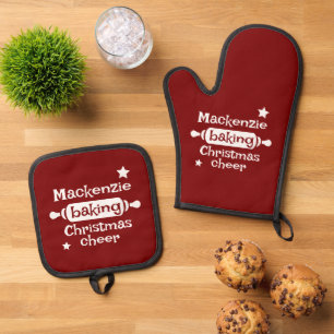 Baking Christmas Cheer Oven Mitt & Pot Holder Set