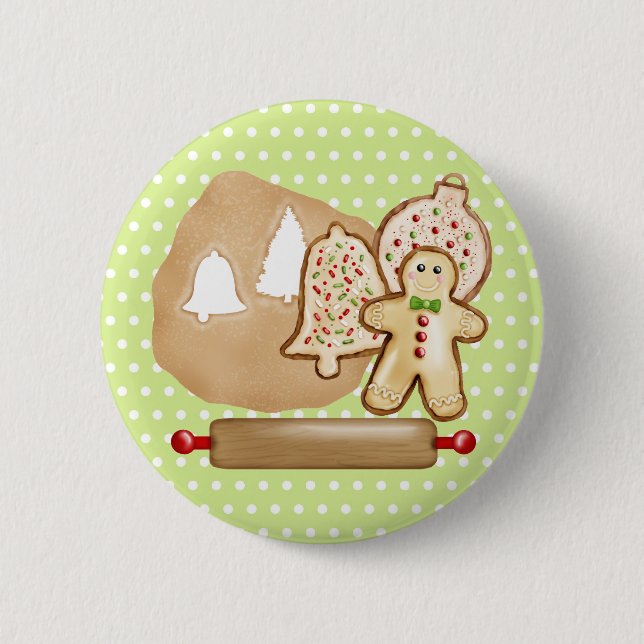 Baking Christmas Cookies 6 Cm Round Badge (Front)