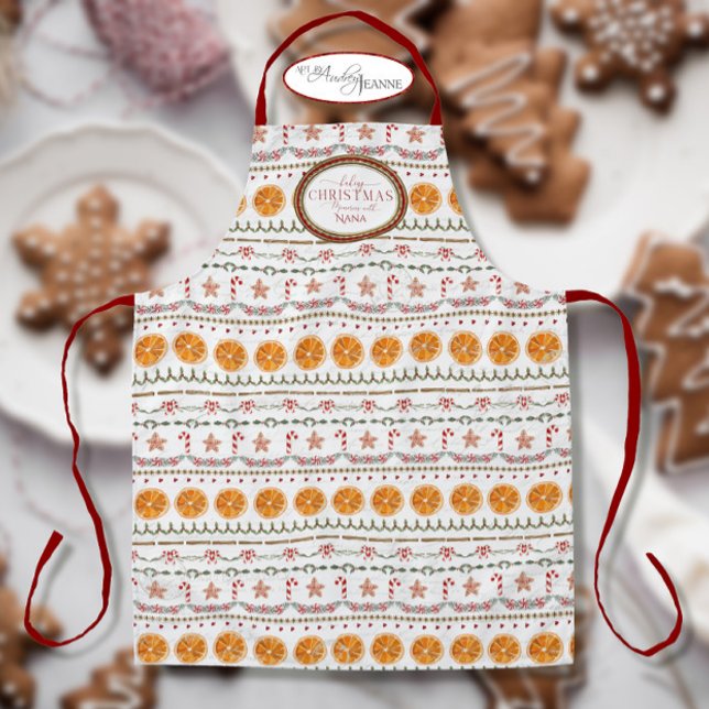 Baking Christmas Memories with Nana Watercolor Apron (Creator Uploaded)