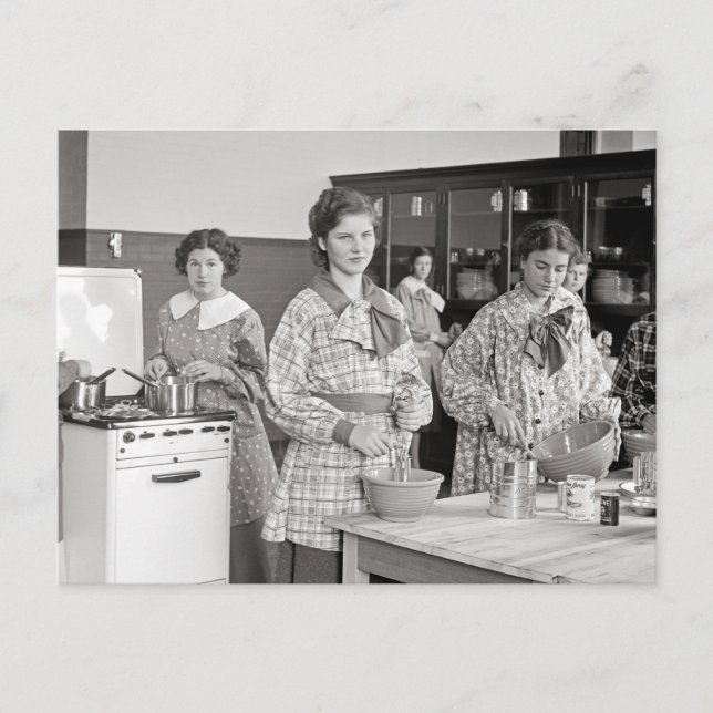 Baking Class, 1935 Postcard (Front)