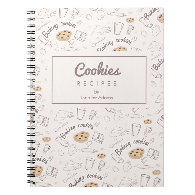 Baking Cookies Pattern | Cookies Recipes Notebook (Front)