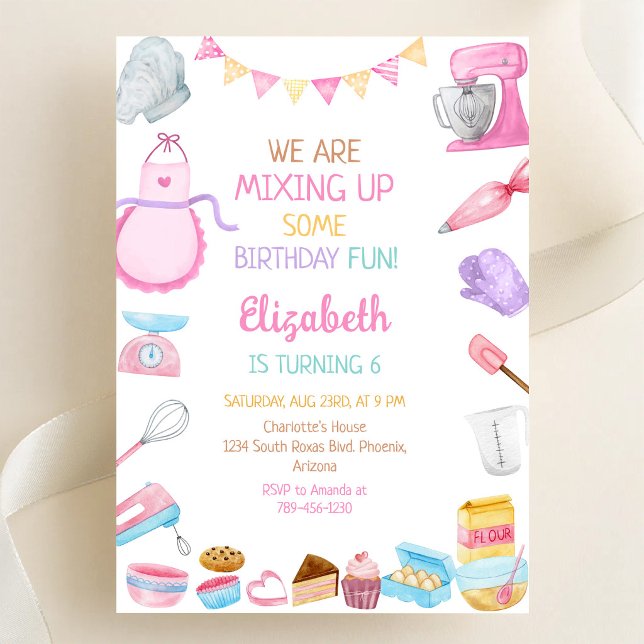 Baking Cooking Birthday Party Invitation (Creator Uploaded)