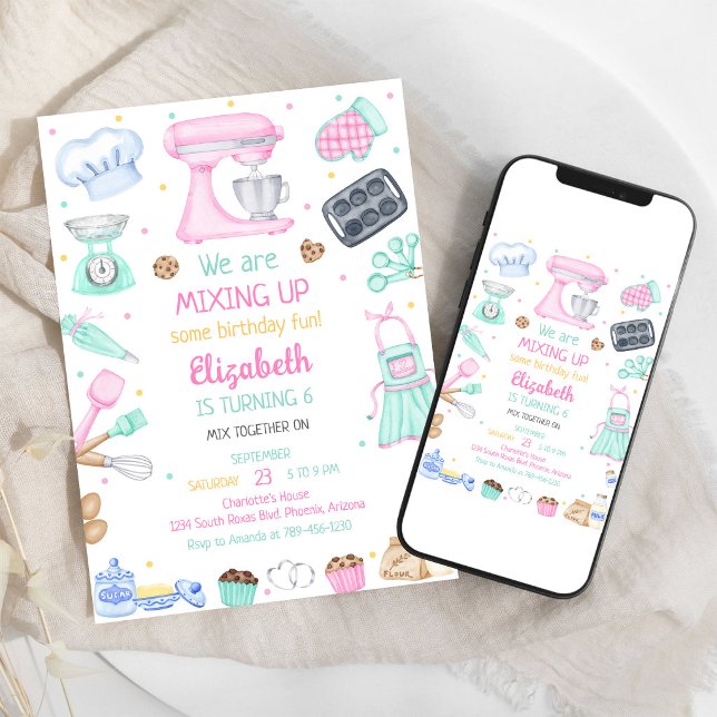 Baking Cooking Party Birthday Invitation (Creator Uploaded)