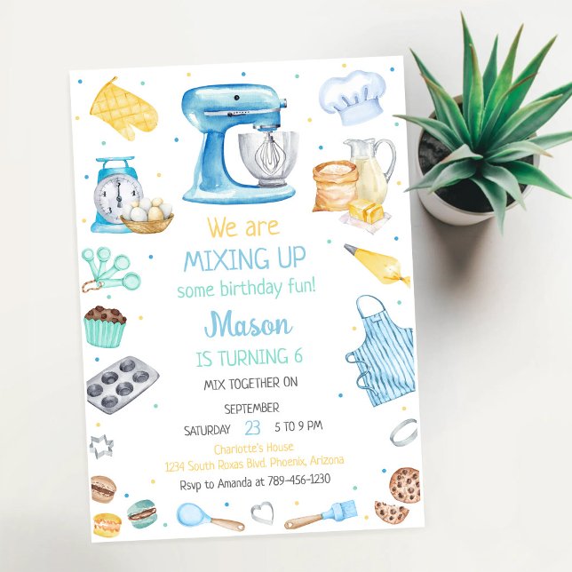 Baking Cooking Party Birthday Invitation (Creator Uploaded)