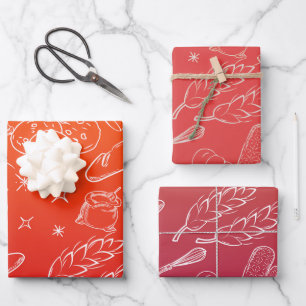baking cooking tools and food modern brown orange wrapping paper sheet