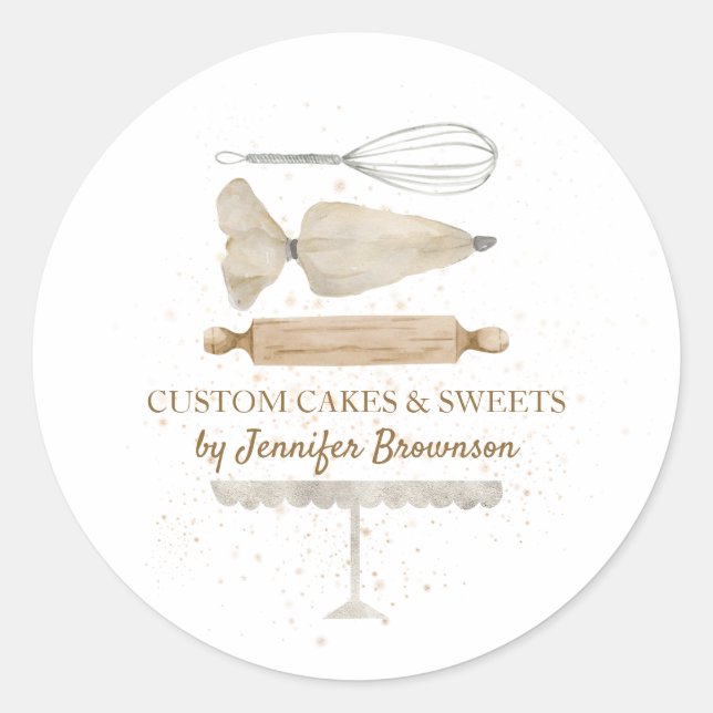 Baking Cooking Utensil Classic Round Sticker (Front)