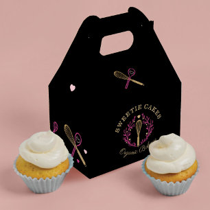 Baking & Cooking Utensil Pink Gold Black Bakery Favour Box