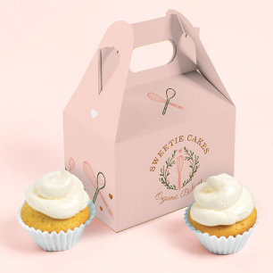 Baking & Cooking Utensil Pink & Olive Green Bakery Favour Box