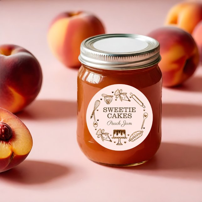 Baking & Cooking Utensil Woodgrain Texture Jar Cla Classic Round Sticker (Baking & Cooking Utensil Woodgrain Texture Jar Cla Classic Round Sticker)