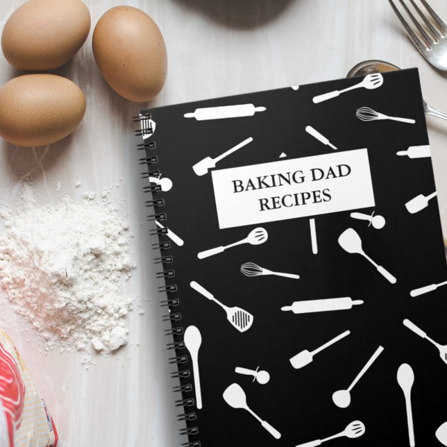 Baking Dad Kitchen Tool Blank Recipe Book Notebook (If your Dad is a whizz in the kitchen, treat him to his own blank recipe book for all his recipes)