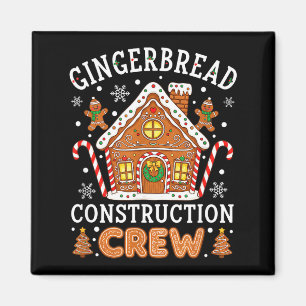 Baking Gingerbread House Construction Crew Christm Magnet