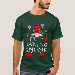 Baking Gnome Red Plaid Matching Family Christmas P T-Shirt