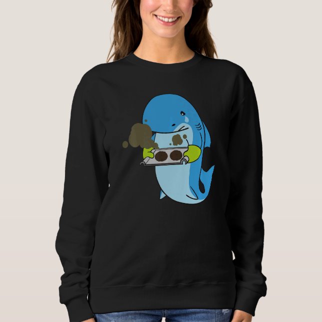 Baking Gone Wrong Shark Chef Culinary Baker Cook Sweatshirt (Front)