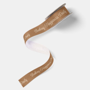 Baking Happiness Daily   Warm Caramel Brown Bakery Satin Ribbon