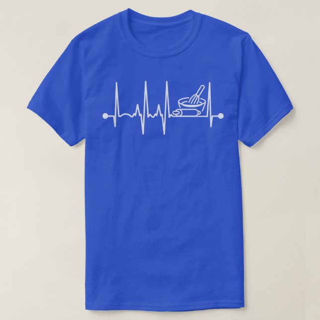Baking Heartbeat Funny Pastry Chef Baker  T-Shirt (Design Front)
