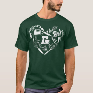 Baking Ingredients and Utensils Heart Pastry Baker T-Shirt
