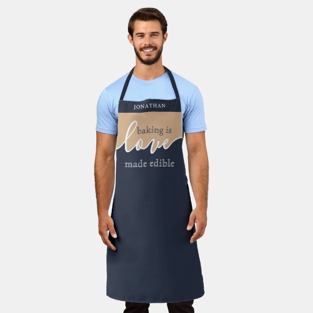 Baking is Love made Edible Script Apron (Worn)