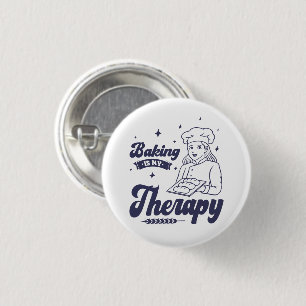 Baking Is My Therapy, Funny Baking Chef Gifts 3 Cm Round Badge