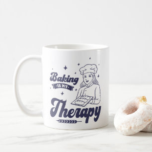 Baking Is My Therapy, Funny Baking Chef Gifts Coffee Mug