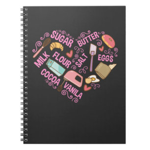 Baking Love Baker Tools Pastry Chef Butter Eggs Notebook