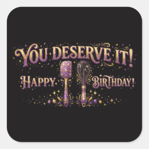 Baking Lover Birthday Celebration Square Sticker