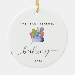 Baking Lover   Hobby Gift Year I Learned  Ceramic Ornament
