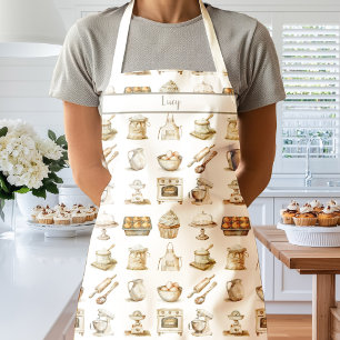 Baking Lover Neutrals Cooking Apron