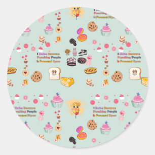 Baking Lovers Gift: I Bake Because Punching People Classic Round Sticker