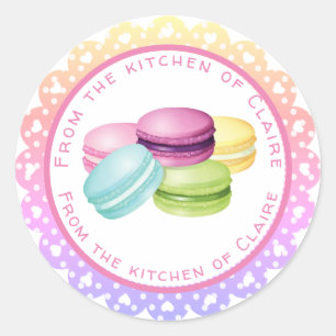 Baking macarons from the kitchen of classic round sticker
