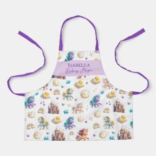 Baking Magic with Unicorns and Castles Apron
