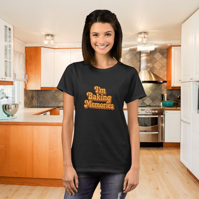 Baking Memories orange brown retro 70's style T-Shirt (Creator Uploaded)