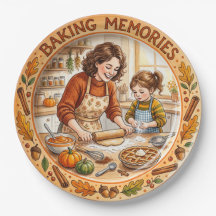 "Baking Memories" Thanksgiving Baking Paper Plate