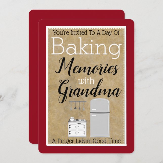 Baking Memories With Grandma Invitation (Front/Back)