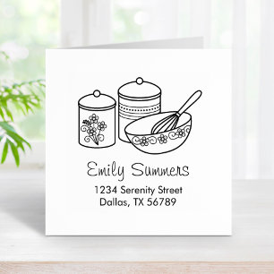 Baking - Mixing Bowl, Whisker, Canisters Address Rubber Stamp